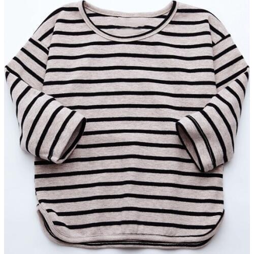 Fashion Baby Girls boys Children T-shirts clothes Spring autumn cotton Bat sleeve stripe Long sleeve kids Tops shirts clothing