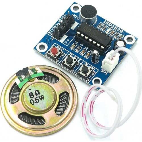 ISD1820 recording module voice module the voice board telediphone module board with Microphones + Loudspeaker for arduino Module