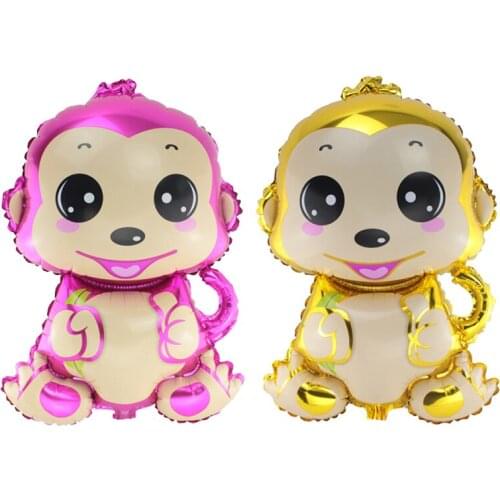 Cartoon monkey balloon golden rose red aluminum foil balloon children cartoon toy birthday party decoration balloon wholesale