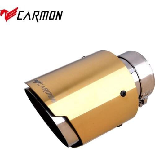 Carmon Car Universal Stainless Steel Exhaust Tip Golden Color End Pipe for BMW BENZ Audi VW Golf Parts
