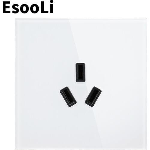EsooLi 3 Poles AU Standard Air Condition Wall Glass Panel Power Socket for Water Heater Electrical Outlet Panel 16A 250V
