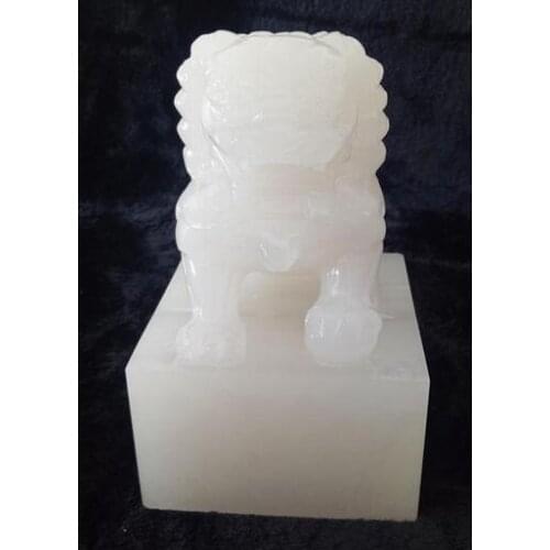 Natural Afghan Jade Lion Seal Lucky Town House Lee Official Yun Yu Xiong Lion Decoration Business Gift