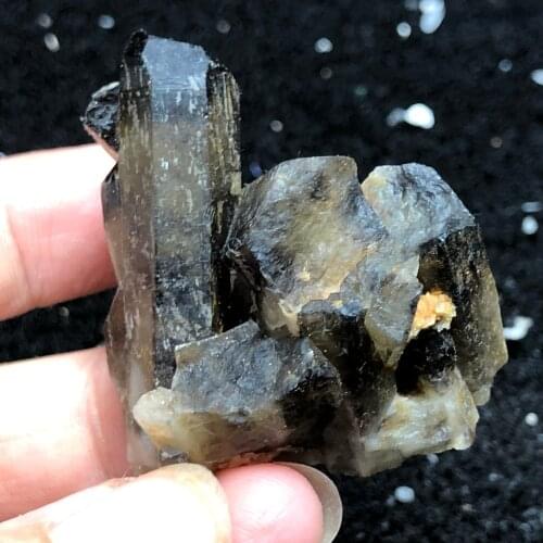 27.6g-57.2gNatural crystal tea Topaz rough smoky crystal Obelisk aura healing round vein home decoration1PC