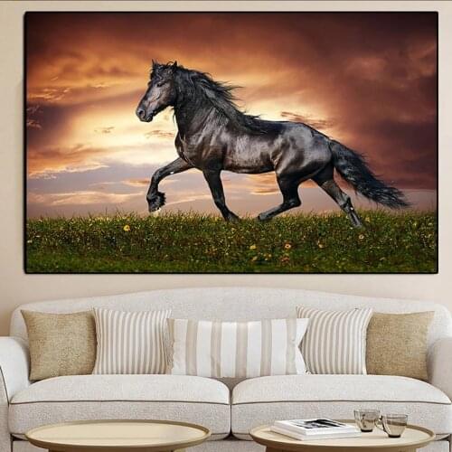 High Definition Printing Wild Horse Running Modern Animal Steed Painting Art Wall Work Pictures Gift The Sitting Room Decoration