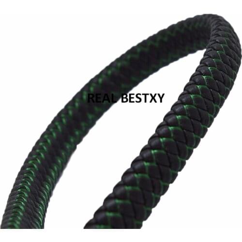 2m/lot approx: 12*6mm black green Flat Leather Cord DIY Rope Thread String Lace Jewelry Findings for DIY Choker Necklace