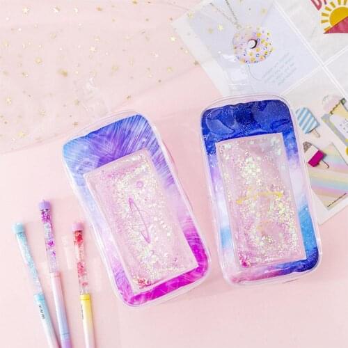 Transparent Pen Pouch Student Pencil Case Vintage Pen Case Stationery Bag Pen Pouch