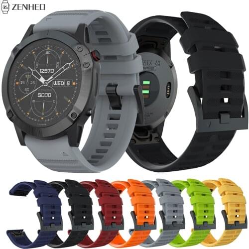 26mm Silicone Strap Replacement Watchband for Garmin Fenix 6X Wristband Bracelet for Garmin Fenix 5X/5X Plus Smart Watch Band