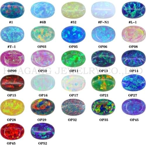 Opal Loose Stones Oval Shape Cabochon Flat Back Created Opal Beads Semi-Precious Stones For Jewelry Making 3x5mm-10x14mmmm