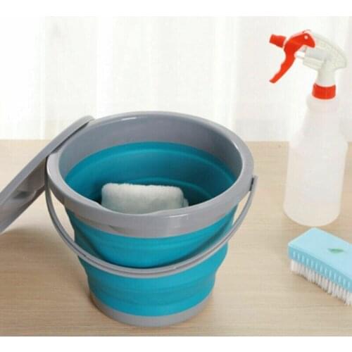 5L Foldable Bucket Car Wash Outdoor Fishing Round Bathroom Kitchen Bucket With Lid Large Capacity Save Space