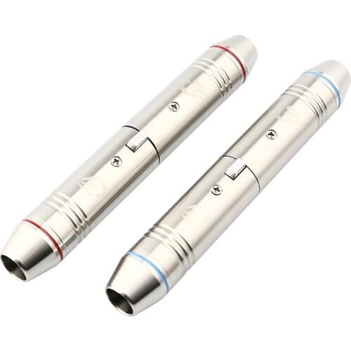 XLR Male Female Connector 3 Pins Stainless Steel Gold-Plated XLR Connect Speaker Microphone Mixer Audio Cable Adapter Jack DIY