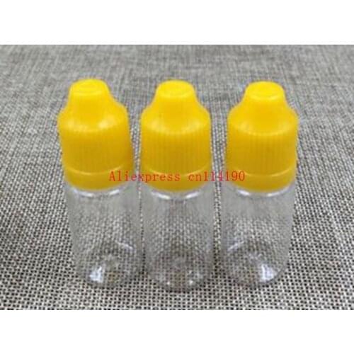 Brand new 10ML PET Cleaer Plastic Dropper Bottles With Childproof Cap and long fine tips, Empty Bottles For E-Juice