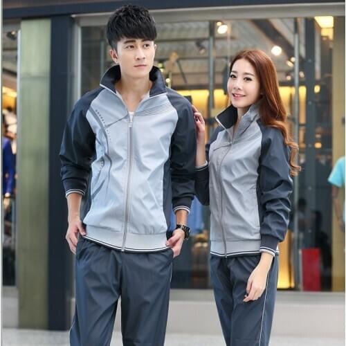 Men Women Tracksuit Sportswear Zipper Jacket Sweater Sweatshirt+pants Spring Autumn Lovers Sports Suit Running Jog Leisure Set