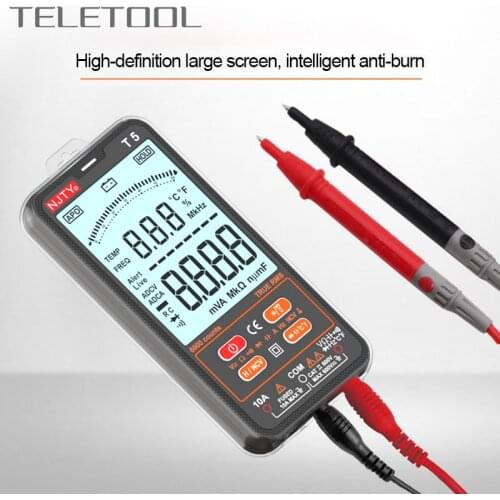 NJTY T5 Ultra-thin Digital Multimeter Auto Range AC/DC Voltage Current Tester LCD Screen NCV True RMS Electrical Pocket Meter
