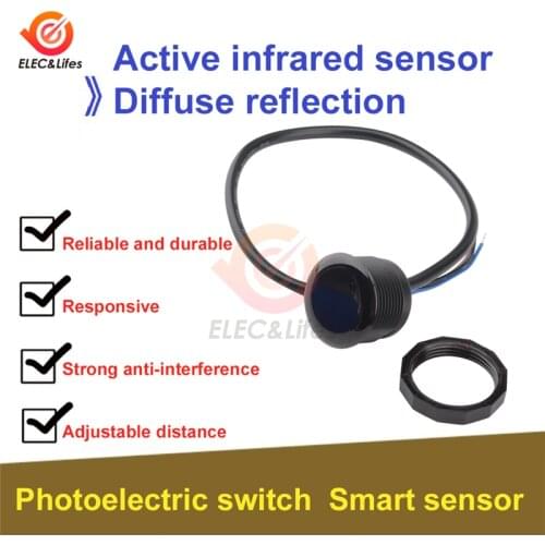 DC 5V-24V Active Infrared Sensor Intelligent Sensor Switch Photoelectric Human Distance Measurement Motion Sensor Sense Switch