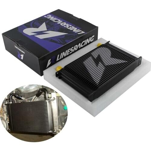 LINESRACING UNIVERSAL 25ROW AN-10AN Engine Racing OIL COOLER Black/Silver