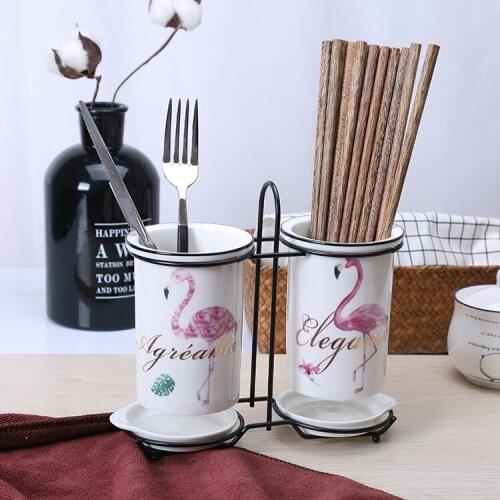 NEWYEARNEW Ceramic Cutlery Storage Basket Chopsticks Restaurant Kitchen Tools Holder Box Wedding Gifts
