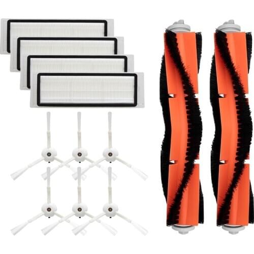 6 Side Brush + 4 HEPA Filter + 2 Main Roller Brush for Xiaomi Vacuum 2 Roborock S50 S51 MI Robot Vacuum Cleaner Spare Parts