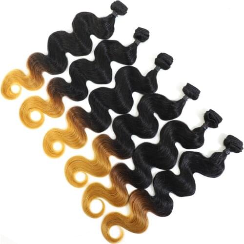 Live Beauty Free Shipping Synthetic Body Wave Hair Bundles 6Bundles 240G 24‘ Ombre Hair Extension All In One Soft smooth hair