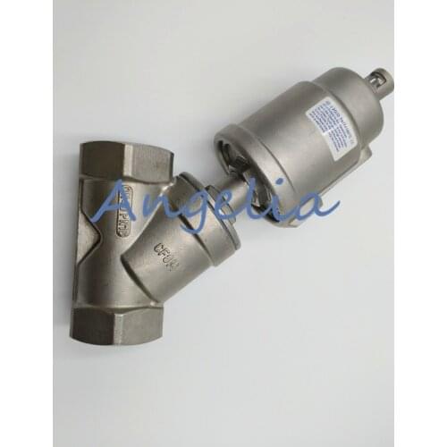 1/2" DN15 BSP Stainless Steel 316 Double Acting Air Actuated Angle Seat Valve
