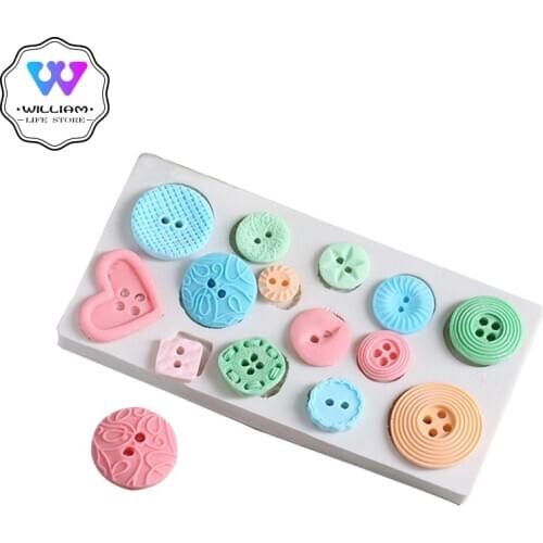 1pcs Buttons Shape Silicone Molds DIY Fondant Cake Decorating Chocolate Cream Sugarcraft Pastry Candy Cookie Mold Baking Stencil