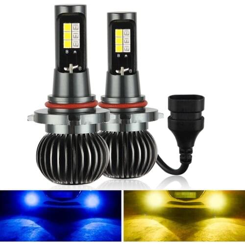 2021 NEW Hot Blue/Yellow LED Light 9005/9006 CSP Bulb Dual Color Kit For Fog Light Car 1 Pair For Car, Truck, SUV Fog lamp