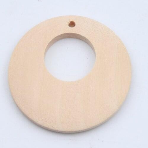 Natural Wood Beads Round Jewelry 20pcs DIY Earring For Baby Kids Toys Spacer Beading 40mm Wooden Pendant Beads