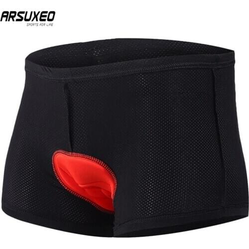 ARSUXEO Quick Drying Cycling Shorts Men Bicycle Underwear Breathable Sponge Pad MTB Underpants Sports Bike Shorts