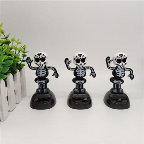 Car Dashboard Decor Skeleton Toys Bobbleheads Solar Auto Interior Accessories