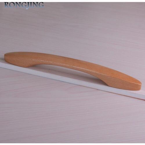 Wooden Kitchen Cabinet Drawer Handles Cupboard Dreeser Knobs Closet Cabinet Bedroom Furniture Wardrobe Wood Pulls 64-192mm
