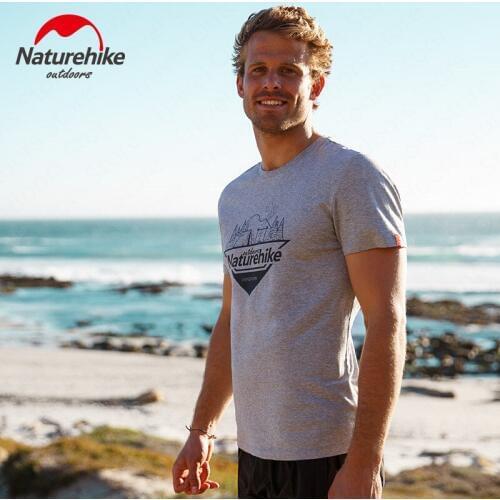 Naturehike Outdoor Hiking T-shirt Breathable Elastic Sport T-shirt Pure Cotton Running Top Unisex Short Sleeve Top Leisure Sport