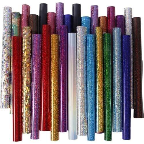 HOHOFILM Roll Holographic PU heat transfer vinyl HTV Printing T-Shirt Vinyl Iron on Film Textile Cutting Film for Cricut