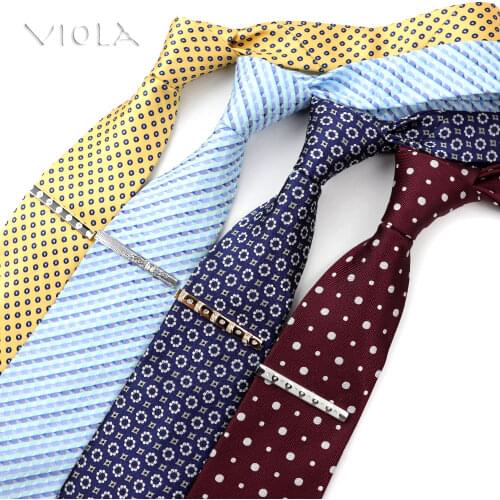 Classic Dot Polyester 8cm Neck Tie Clip Set Mens Tie Business Wedding Banquet Party Dress Tuxedo Gift Accessory High Quality