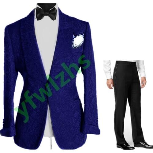 Handsome Embossing Groomsmen Shawl Lapel Groom Tuxedos Wedding Dress Men Suits Blazer Prom Dinner (Jacket+Pants+Tie) K501