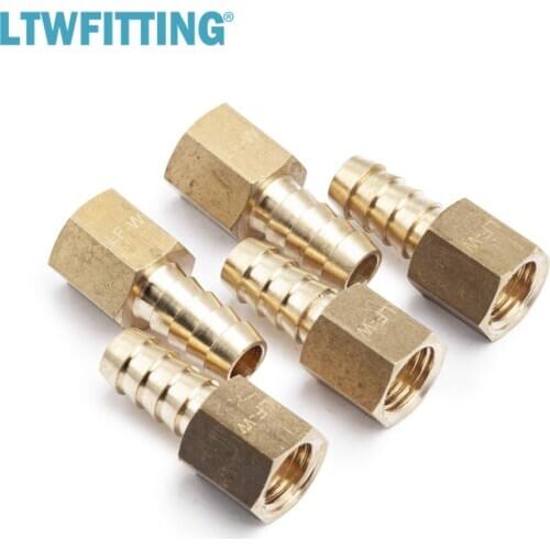 LTWFITTING Brass Fitting Coupler / Adapter 3/8" Hose Barb x 1/4" Female NPT Fuel Gas