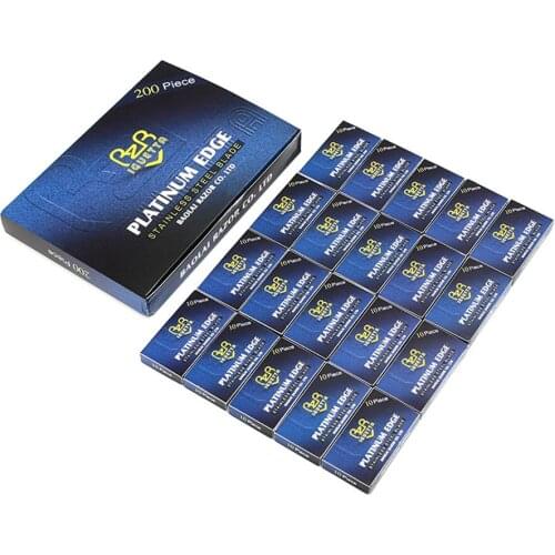 10Pcs New Blue Classic Razor Blade for Men Face Hair Remova Stainless Steel Safety Shaving Blades Two-Layer Straight Razor Tool