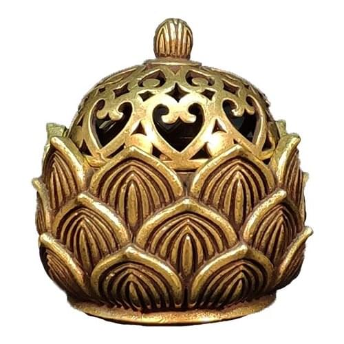 Mini Brass Incense Burner Metal Church Modern Smoke Diffuser Vaper Freshener Fragrance Lotus Incensario Home Decor BY50XX