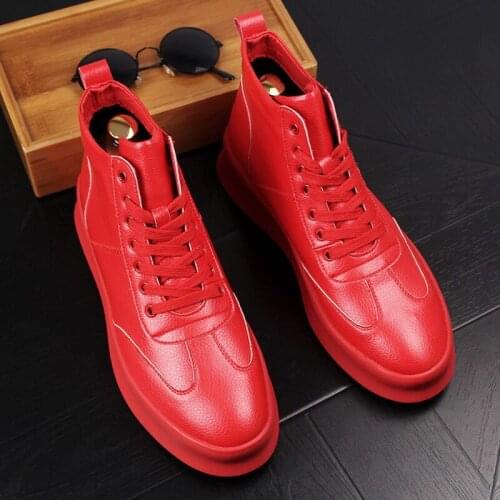 Fashion Forward Mens White Casual Shoes High Top Flat Platform Spring Fall Trending Street Hip Hop Leisure Footwear 38-44 ERRFC