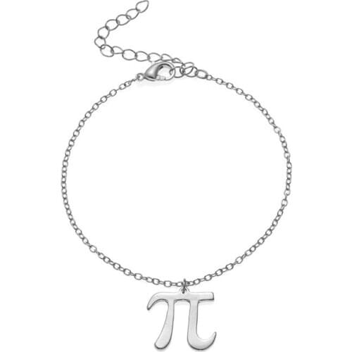 Math Pi 3.14 Symbol Number Bracelet Science Geometry Initial Letter Pai Infinite Infinity Character Teacher Female Chain Jewelry
