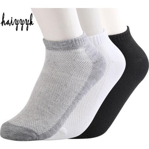 5Pairs Solid Mesh Mens Socks Invisible Ankle Socks Men Summer Breathable Thin Boat Socks chaussettes homme lot Big Size 38-43