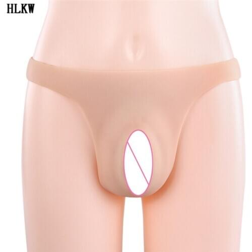 New Crossdresser Vagina Panties Silicone Hiding Gaff Boxer Briefs Men Thong Underwear for Transgender Drag Queen Shemale