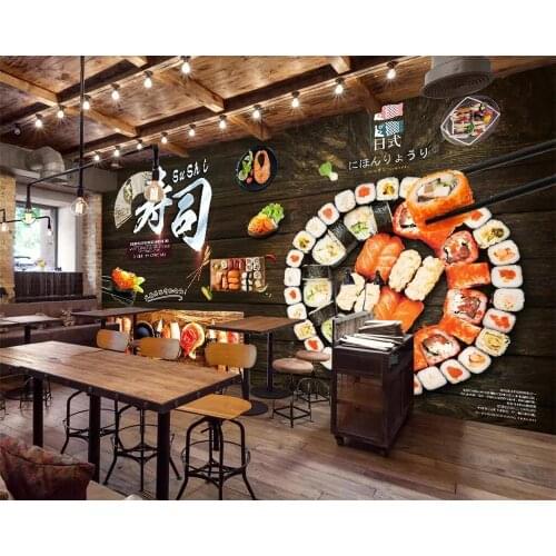 BEIBEHANG Wallpaper custom 3D mural photo personalized Japanese sushi restaurant catering tooling background wall decoration