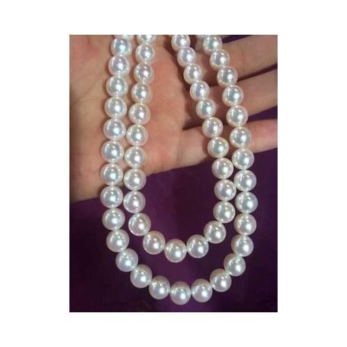 10-11MM SOUTH SEA GENUINE WHITE PEARL NECKLACE White Gold 17" >Selling jewerly free shipping