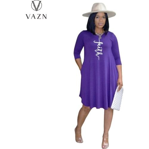 VAZN 2021 INS Elegant Lady Solid Fashion Long Dress Top Holiday Sexy Young Full Sleeve Women High Waist A-Line Dress