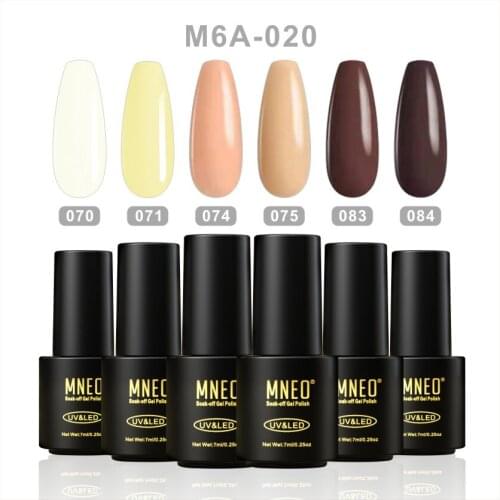 Clear Nude Gel Nail Polish 6 Pcs Set UV Color Varnishes Manicure Skin Tone Semi Permanent Enamel Supplies for Professionals Kit
