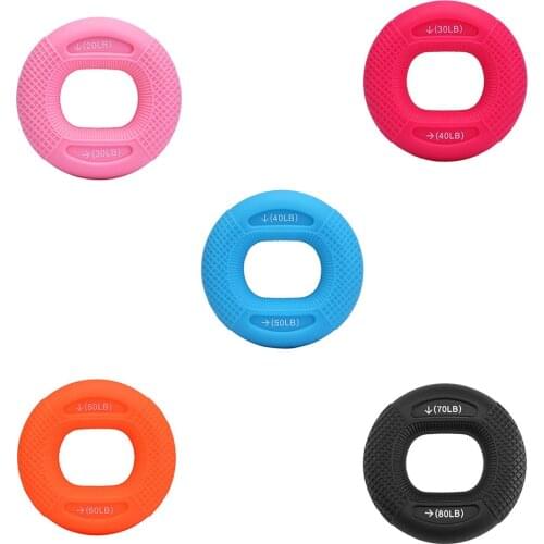 Silicone Adjustable Hand Grip 20-80LB Gripping Ring Finger Forearm Trainer Carpal Expander Muscle Workout Exercise Gym Fitness
