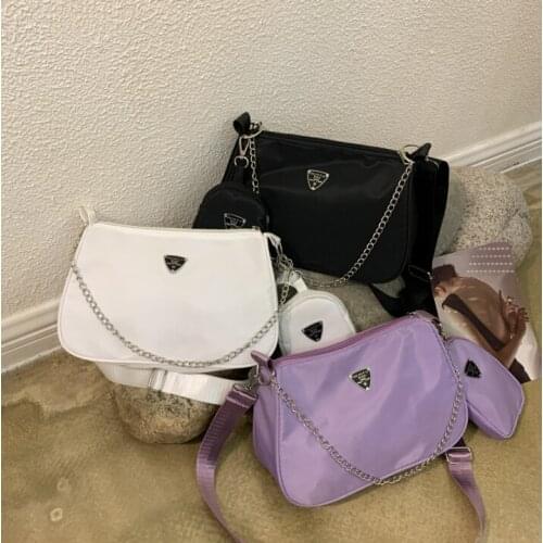 Popular Small Bag for Womens 2021 Spring New Versatile Black Chain Armpit Staff One Shoulder Slanting Bag