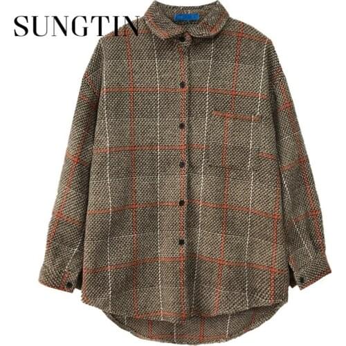 Sungtin Women's Plaid Coats