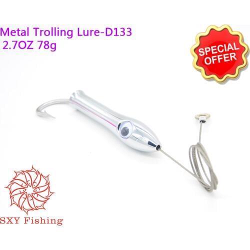 SXY FISHING D133 Metal Trolling lure 2.7OZ All metal bait Deep sea fishing bait Grouper bait Marlin bait Tuna bait