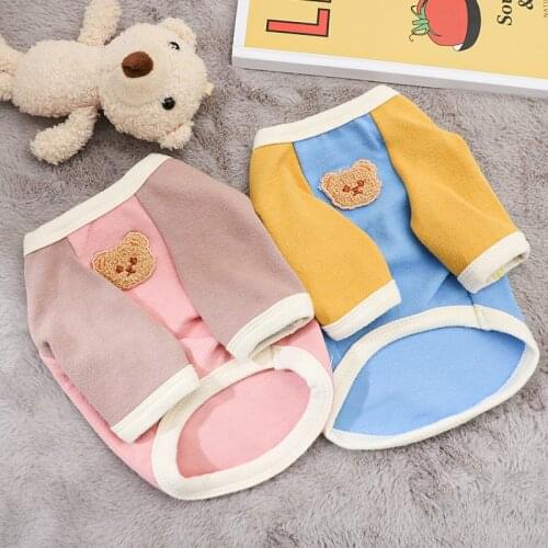 Splicing Hoodie Dog Clothes Bear Coat for Dogs Clothing Pet Outfits Velvet Cute Autumn Winter Cotton Yorkies Pink Boy Mascotas