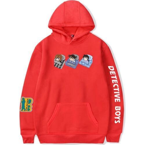 Anime Detective Conan Hoodies Men Women Sweatshirts Print Hoodies Harajuku Winter Detective Conan Hoodie Fashion Red pullovers